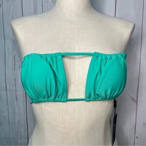 RELLECIGA Small Multiway Scrunched Cup Bandeau Bikini Top‎ Sea Foam Green NEW